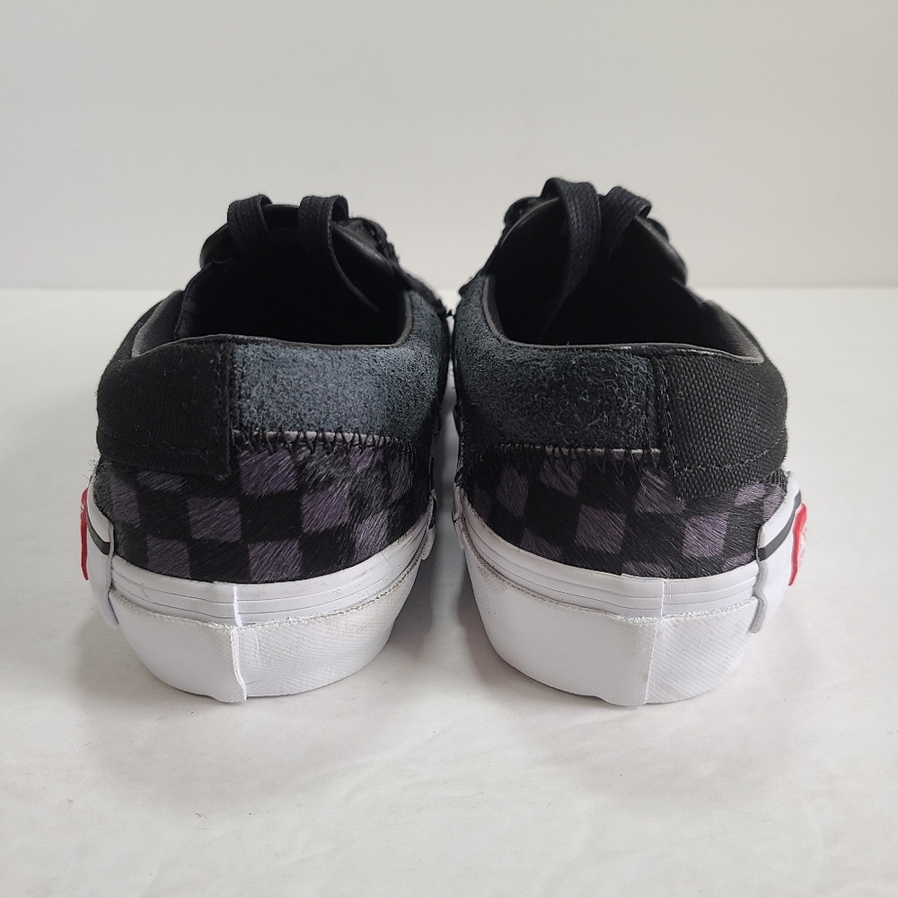 Vans Slip-On Cap Lx Pony Hair Checkerboard Black White Sneakers Women 7 Men 5.5 - Picture 5 of 10